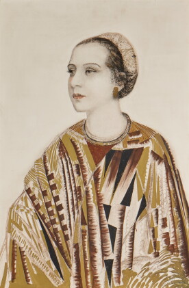 Catalog image of Jean Dunand, Portrait of Madame Fontaine (Study for a Lacquer Panel)