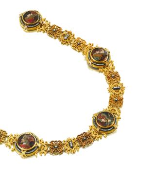 View 1 of Lot 7: Collier émail et or