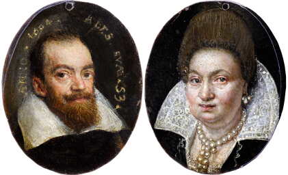 Catalog image of Double-sided portrait of a bearded gentleman and a lady in a white ruff and pea…