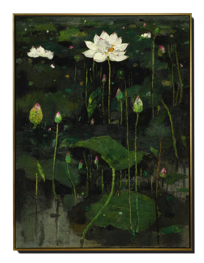Wu Guanzhong, Lotus Flowers (I)