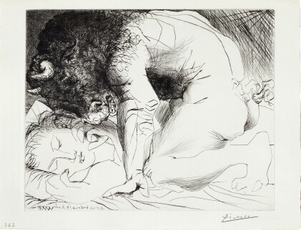 Catalog image of minotaure caressant une dormeuse (b. 201; baer 369)