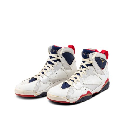 View 1 of Lot 9: Michael Jordan Worn & Signed 1992 Olympic ‘Dream Team’ Air Jordan VII Sneakers