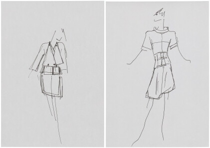 Catalog image of Two original sketches for fashion | Deux dessins de mode originaux