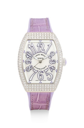 Catalog image of franck muller | vanguard lady, reference v32 sc at fo d, a white gold and diamo…