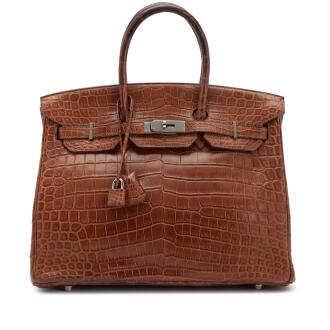 View 1 of Lot 108: Fauve Matte Niloticus Crocodile Birkin 35 Palladium Hardware, 2011