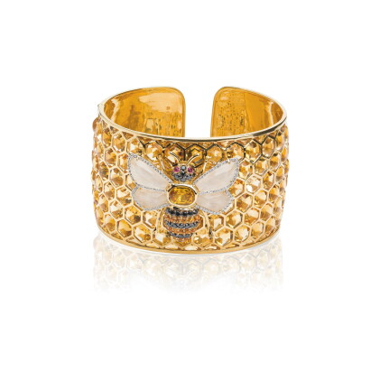 Catalog image of gem set, diamond and black diamond bangle, michele della valle