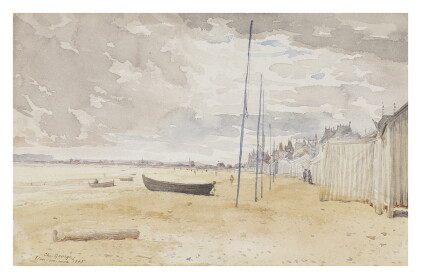Catalog image of french school, early 20th century | view of the beach at lion-sur-mer