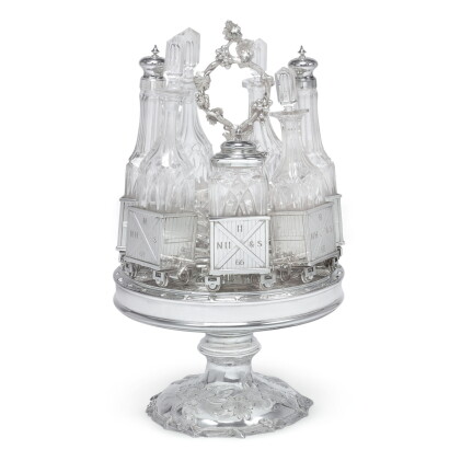 Catalog image of an american silver railroad-form cruet, tiffany & co., new york, circa 1856-59