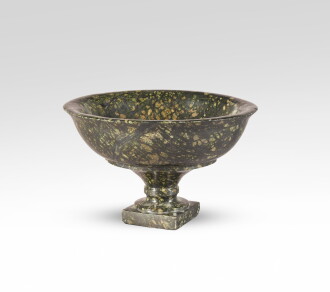 View 1 of Lot 356: A dark green marble tazza, probably 19th century