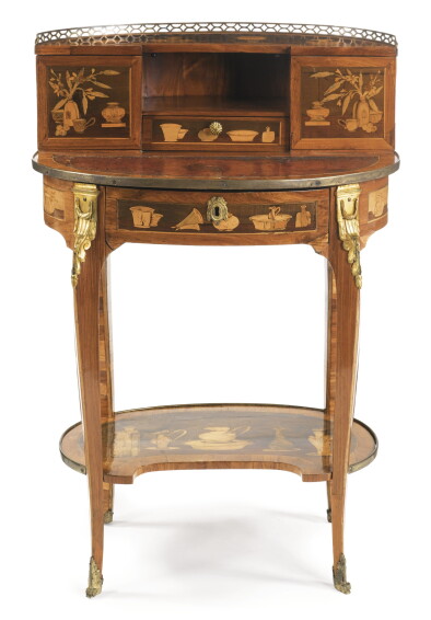 A LOUIS XV/XVI TRANSITIONAL ORMOLU-MOUNTED TULIPWOOD, AMARANTH,