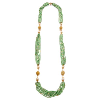 Catalog image of Jade and Cultured Pearl Necklace