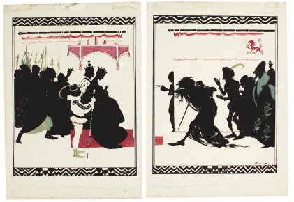 Catalog image of rackham, "what is it that you fear...", watercolour for the sleeping beauty, 1920