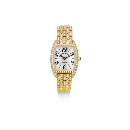 Catalog image of franck muller | curvex, reference 2250 qz d a pink gold and diamond-set wristwa…