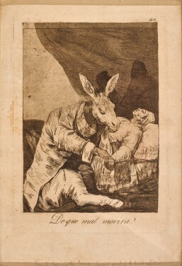 View 1 of Lot 64: De que mal morira?, from Los Caprichos (Delteil 77; Harris 75)
