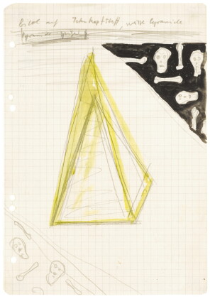 Catalog image of sigmar polke | bild auf totenkopfstoff, weisse pyramide