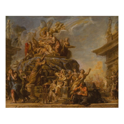 Catalog image of jean-bernard restout | the death of dido, a bozzetto
