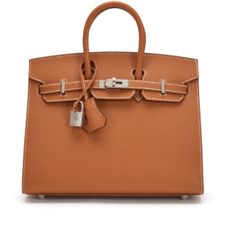 View 1 of Lot 19: Gold Epsom Birkin 25 Sellier Palladium Hardware, 2024