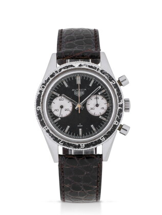 Catalog image of heuer | 'mario andretti' autavia, ref 3646 stainless steel chronograph wristwat…