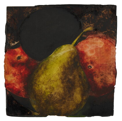 Catalog image of Two Nectarines, a Pear and an Egg Aug 20, 1986