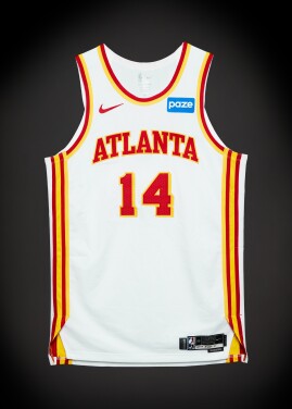 View 1 of Lot 22: Asa Newell ‘Rookie Debut’ Atlanta Hawks 2025-2026 Game Worn Association Edition Jersey
