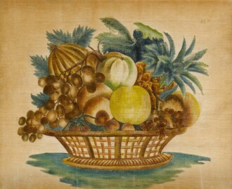 View 1 of Lot 1690: Theorem of Reticulated Basket with Fruit