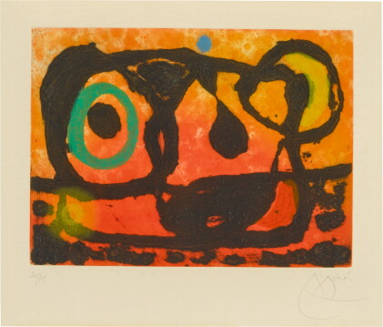 Catalog image of joan miró | tête au soleil couchant (d. 437)