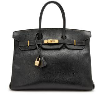 View 1 of Lot 171: Black Ardennes Birkin 35 Gold Hardware, 1996