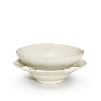View 1 of Lot 5002: A Xingyao white-glazed tea bowl and stand, Five dynasties 五代 邢窰白釉茶盌及盞托