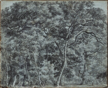 Catalog image of joris van der haagen | woodland scene in the 'haagse bos', with a seated figure