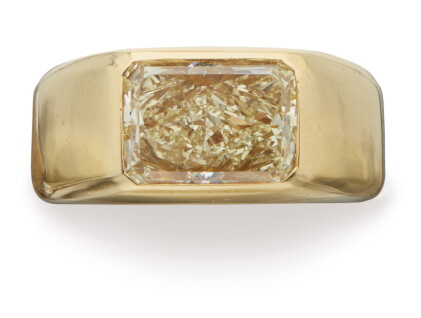 Catalog image of gold and colored diamond ring, bulgari