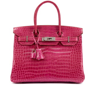 View 1 of Lot 9715: Important Private Collection: Fuchsia Shiny Porosus Crocodile Birkin 30 Palladium Hardware, 2005
