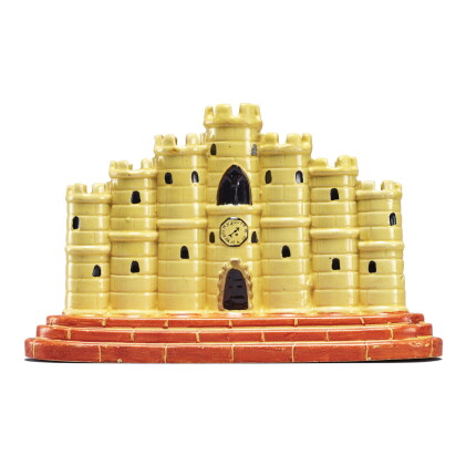 Catalog image of a staffordshire pearlware castle-form spill vase, circa 1830