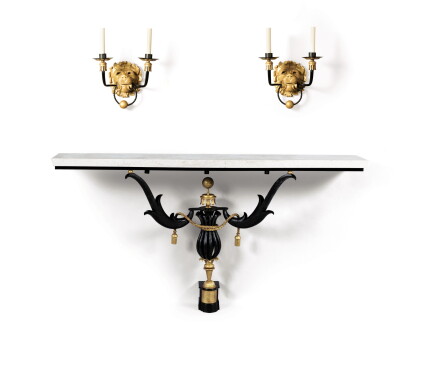 Catalog image of Side table and pair of wall-lights, circa 1945