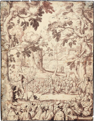 Catalog image of German School, late 16th century, Christ Preaching