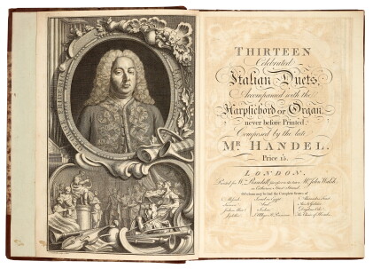Catalog image of G.F. Handel. First edition of the early Italian chamber duets, London: W. Randa…