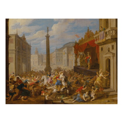Catalog image of vincent malo | abduction of the sabine women, in an imagined roman architectura…