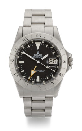 Catalog image of rolex | steve mcqueen explorer ii , reference 1655, stainless steel dual-time w…