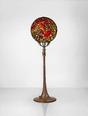 View 1 of Lot 350: "Autumn Leaves Ball" Table Lamp