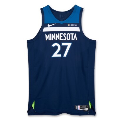 View 1 of Lot 84: Rudy Gobert Minnesota Timberwolves 2024-2025 Game Worn Icon Edition Jersey | Double-Double