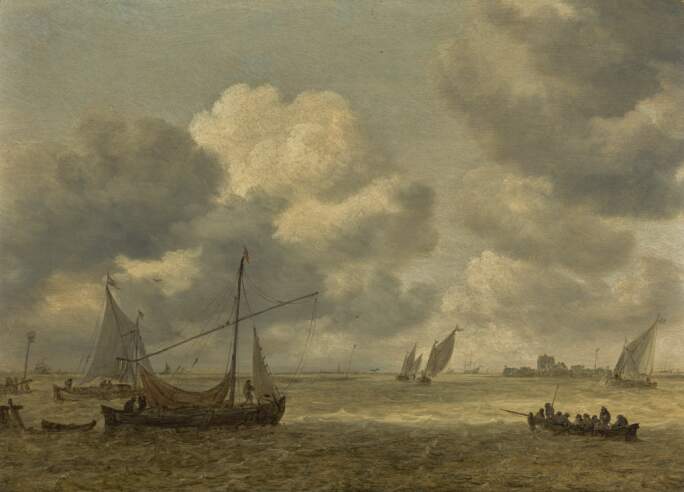Jan Josefsz Van Goyen, Coastal Scene with Small Vessels in a Choppy Sea, 1652, Estimate £200,000-300,000