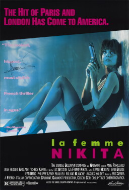 View 1 of Lot 135:  Nikita (1990) Poster, US, First American release 1991, Signed by Luc Besson (director)