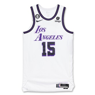 View 1 of Lot 164: Austin Reaves 'Christmas Game Debut' Los Angeles Lakers 2022-2023 Game Worn City Edition Jersey | Christmas Game Debut