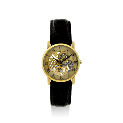 Catalog image of audemars piguet | a yellow gold semi-skeletonized wristwatch, circa 1975