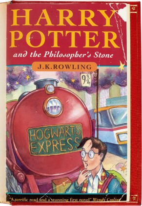 View 1 of Lot 122: J.K. Rowling | Harry Potter and the Philosopher's Stone. London: Bloomsbury, 1997. Red morocco binding, first edition