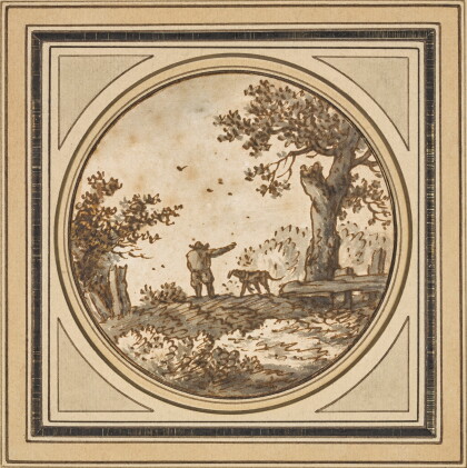 Catalog image of Man and dog in landscape