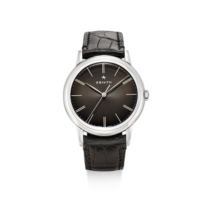 Catalog image of zenith | elite, reference 03.2290.679, a stainless steel wristwatch, circa 2010