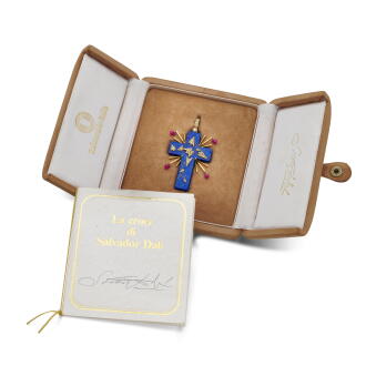 View 1 of Lot 106: Lapis lazuli, Diamond and Ruby Pendant 