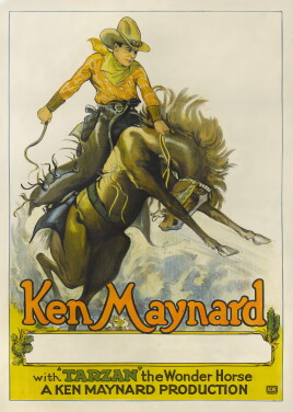 View 1 of Lot 216:  Ken Maynard and Tarzan the Wonder Horse (c. 1926)  US, Stock poster