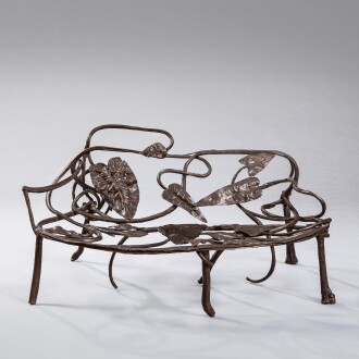 View 1 of Lot 28: A Unique "Aux Feuilles" Bench
