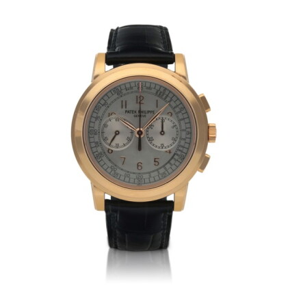 Catalog image of Ref. 5070R-001 Pink gold chronograph wristwatch Circa 2006